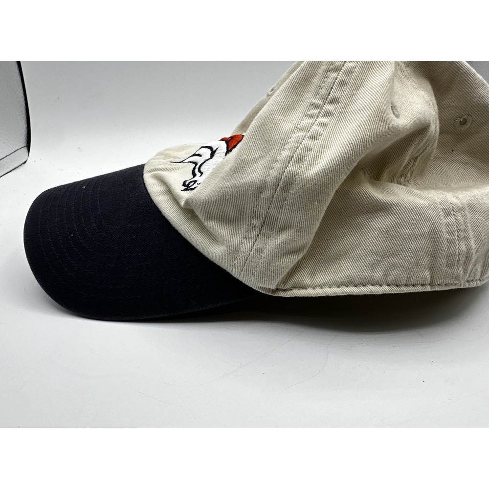 VTG 90s Twins Enterprise NFL Official Denver Broncos Hat Snapback Cap Beige Navy - Picture 13 of 14